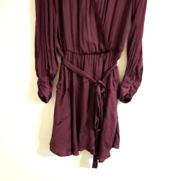 Socialite Burgundy Faux Wrap Dress - Picture 6 of 6
